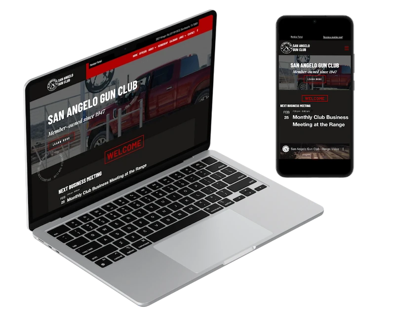 Mockup of the San Angelo Gun Club website