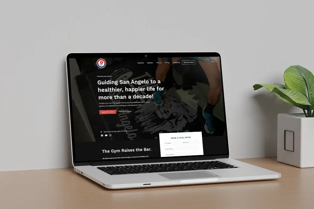 web design shown on laptop